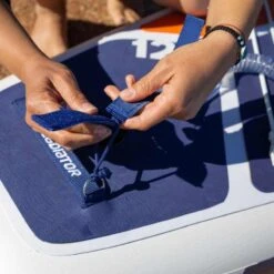 Gladiator Elite LT 12'6 X 29" Paddleboard 2023 -Sup Inflatables gladiator elite putting leash on board 2