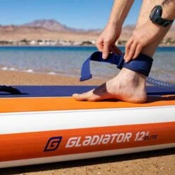 Gladiator Elite LT 12'6 X 29" Paddleboard 2023 -Sup Inflatables gladiator 12 6 elite with leash on ankle