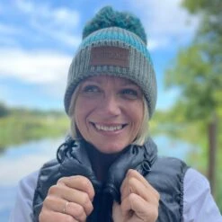 Swimbler Waterproof Bobble Hat - Sea Mist -Sup Inflatables hat.11 img 3183 1 1