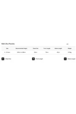 Red Original Kids Waterproof Poncho - Marine Blue -Sup Inflatables poncho size guide 1