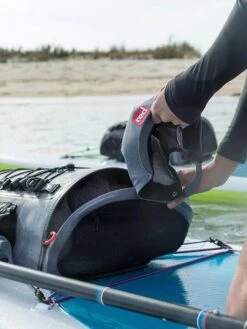 Red Original Waterproof Deck Bag / Dry Bag -Sup Inflatables red original deck bag on water access red paddle co